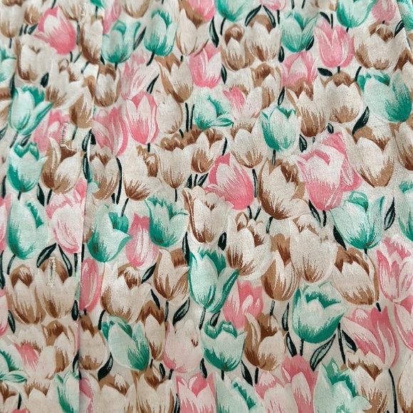 VINTAGE Diane Von Furstenberg Italy Skirt Blouse Set floral women size 12 - Picture 10 of 11